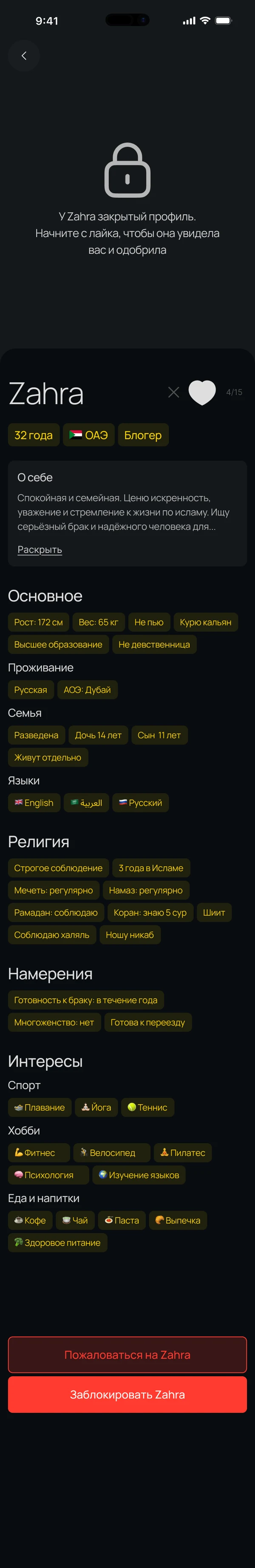 Анкета пользователя
