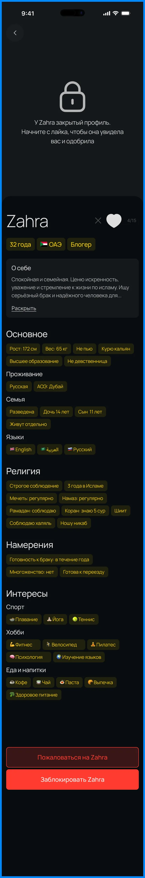 Анкета пользователя